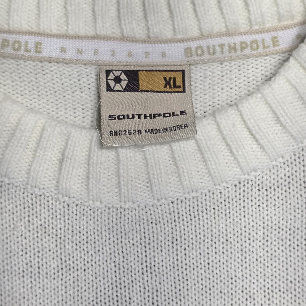 Vintage Southpole WhiteSweater Mens XL Headphones DJ Hip Hop Streetwear Y2K - Picture 6 of 9